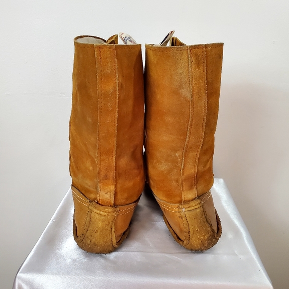 Vintage CHIEF CHEROKEE suede and leather Mukluks shearling wool unisex Boots - Picture 5 of 12